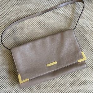Michael Kors Slim Leather Shoulder Bag in Taupe